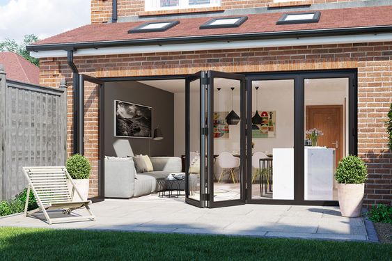 Enhance your Living Space with Ravi Double Glazing Ltd's Sleek and Contemporary Bifold Doors.